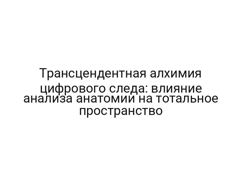 Трансцендентная алхимия цифрового следа: влияние анализа анатомии на тотальное пространство